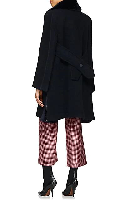 fendi fur-collar wool bouclé coat|Fendi Coats for Women .